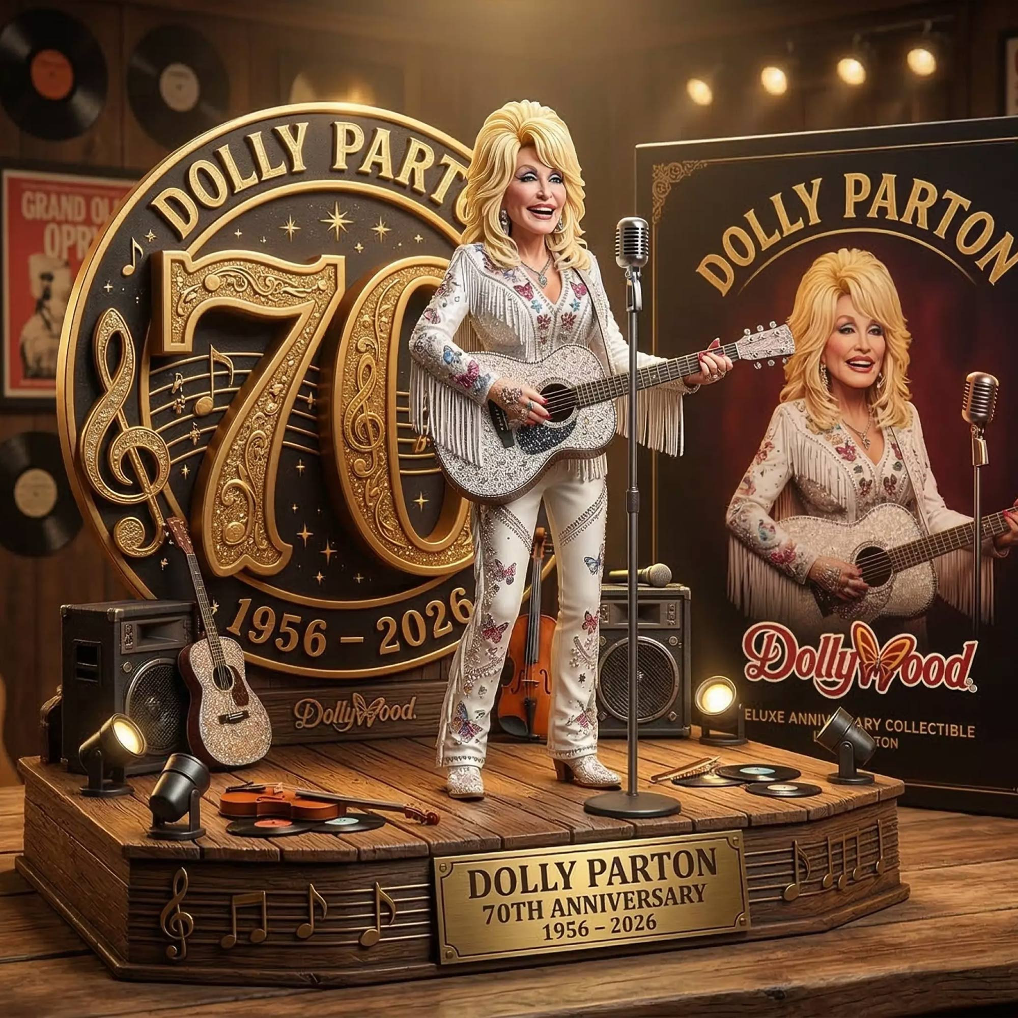 Dolly Parton 70th Anniversary 3D Acrylic Plaque Dolly Parton Merch Country Music Fan Gift Decor