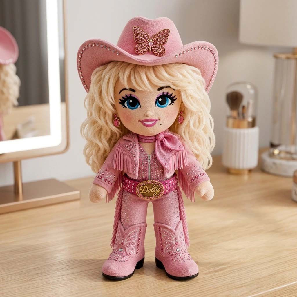 Dolly Parton 80th Anniversary Glam Cowgirl Plush Pillow Dolly Parton Merch Gift For Music Fans