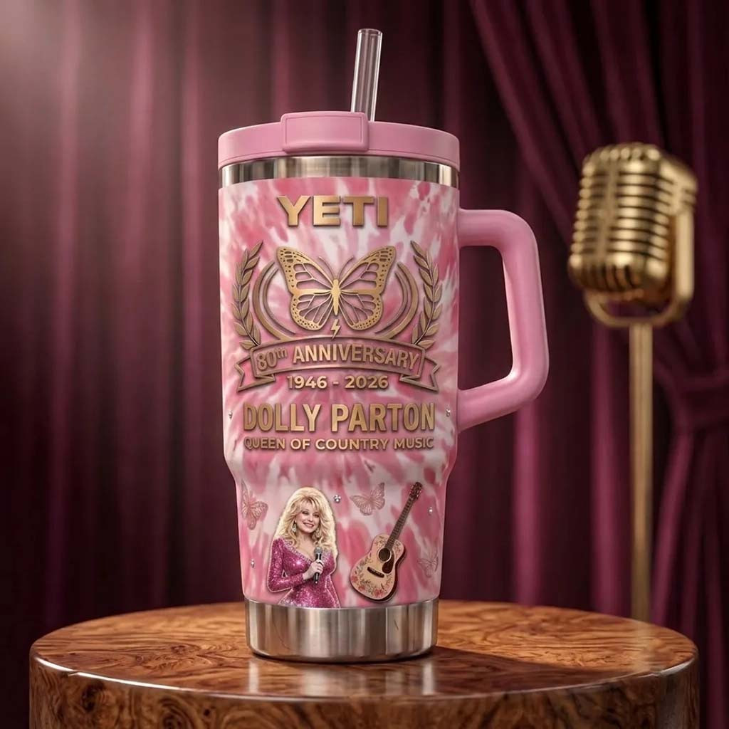 Dolly Parton 80th Anniversary Pink Stanley Tumbler Queen Of Country Music Dolly Parton Merch