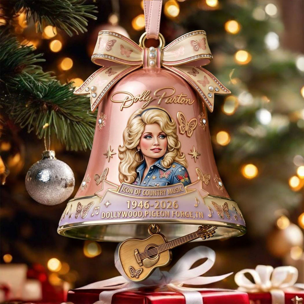 Dolly Parton Icon Of Country Music 1946-2026 Christmas Bell Ornament Dolly Parton RIP Merch