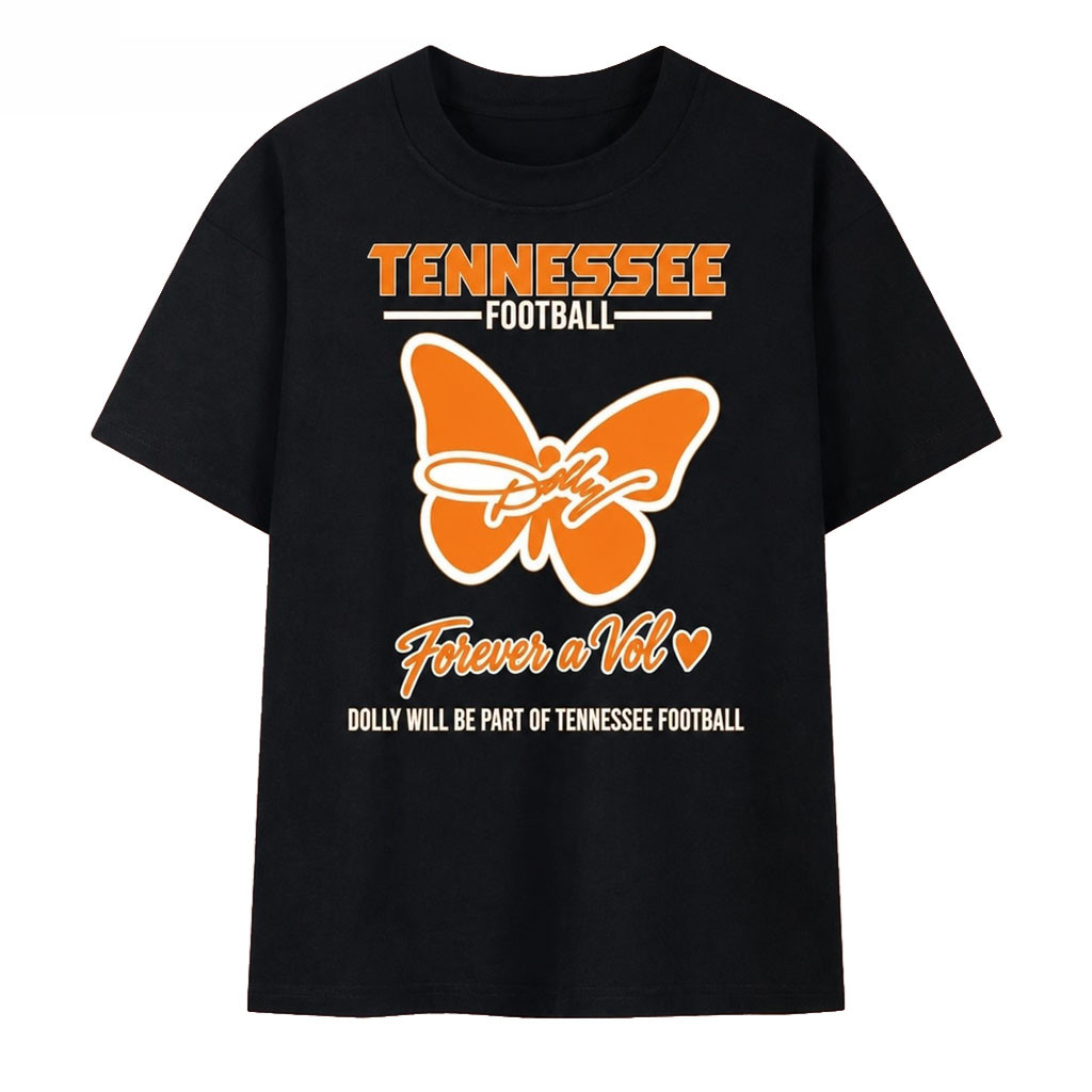 Dolly Parton X Tennessee Volunteers Football Merch Butterfly T-Shirt Gift For Dolly Parton Fans