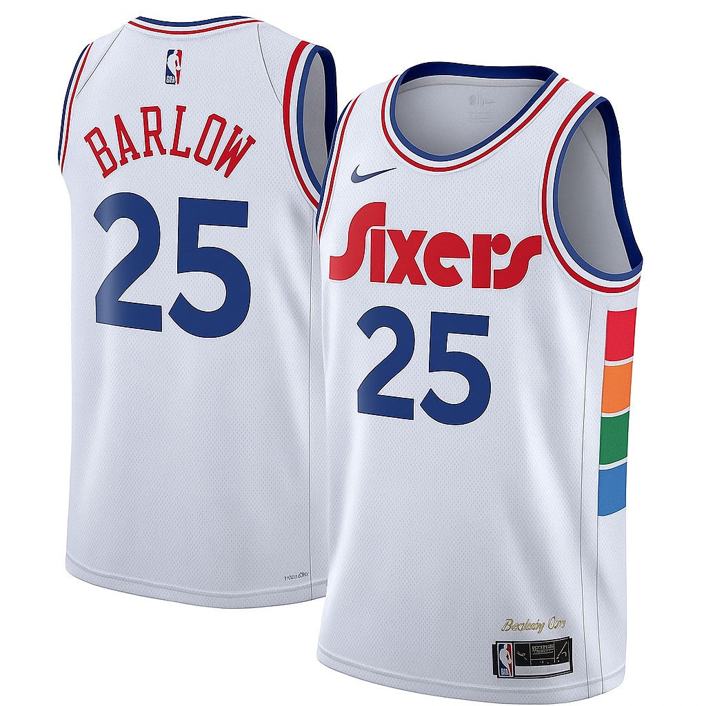 Dominick Barlow Philadelphia 76ers 2025 City Edition Swingman Jersey - White 1 Dominick Barlow Philadelphia 76ers 2025 City Edition Swingman Jersey - White