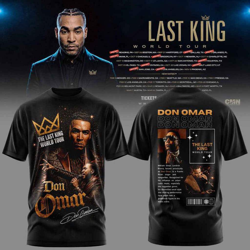 Don Omar The Last King World Tour 2026 T-Shirt Don Omar Concert Merch Gift For Rap Fans