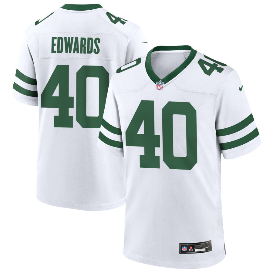 Donovan Edwards New York Jets 2025 Game Jersey - Legacy White