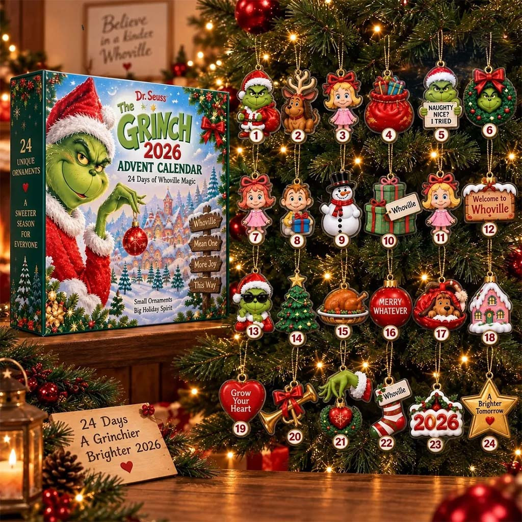Dr Seuss The Grinch Advent Calendar 2026 24 Days Of Whoville Magic Christmas Ornaments Decor