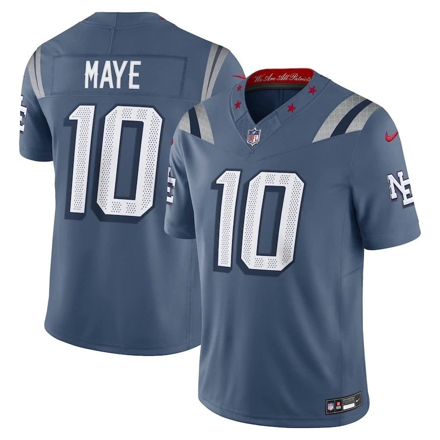 Drake Maye New England Patriots 2025 Rivalries Game Player - Gray
