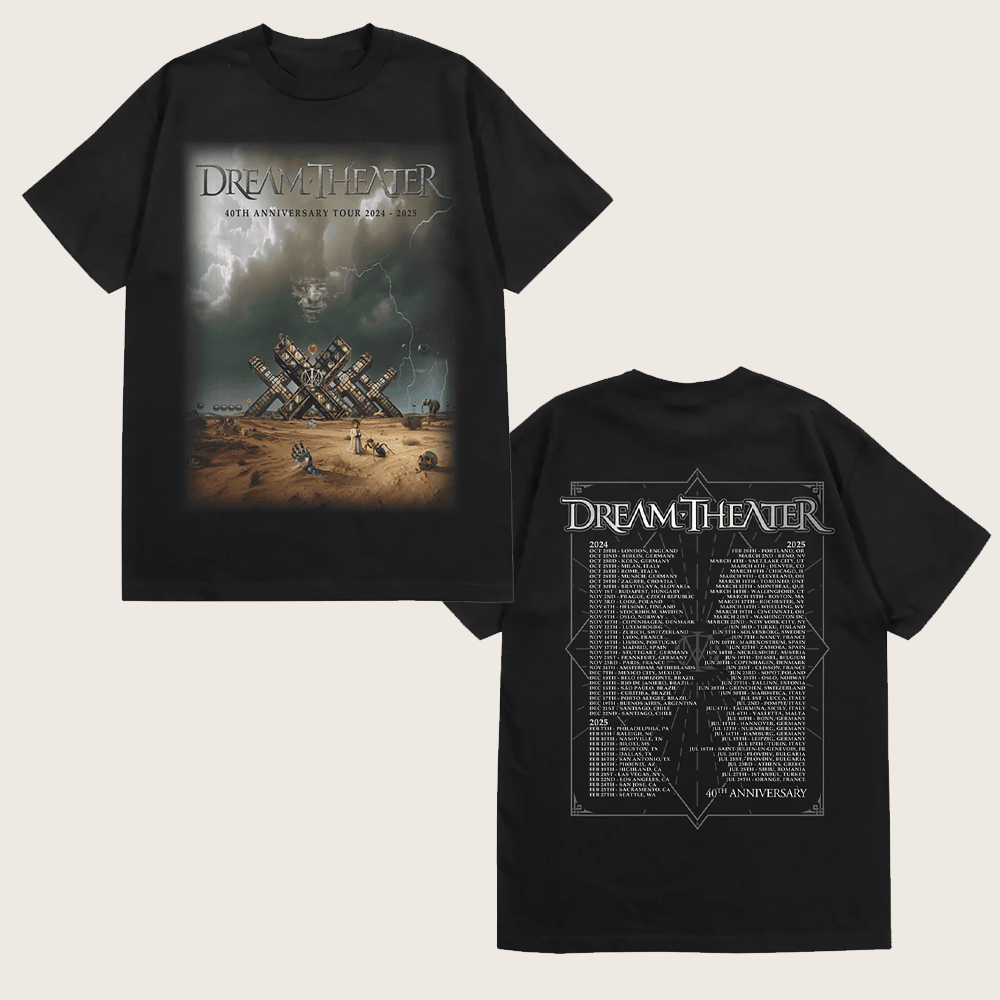 Dream Theater Merch 40th Anniversary Surrealist Desert Tour T-Shirt Gifts For Fans