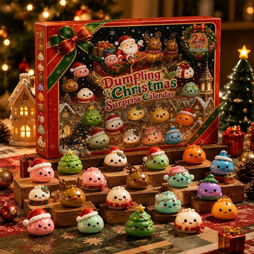 Dumpling Christmas Advent Calendar 2026 Dumpling Squishy Toys Surprise Countdown Box Xmas Gift