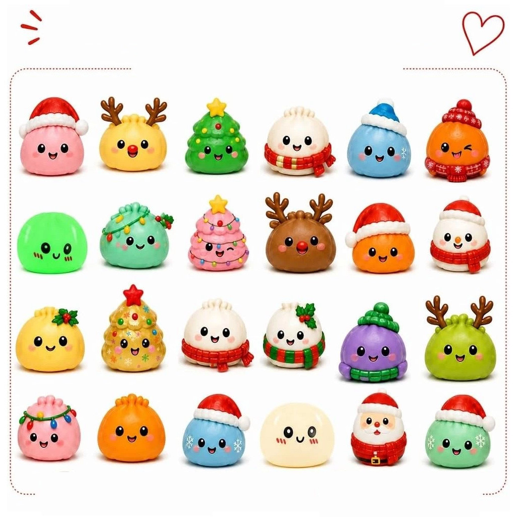 Dumpling Christmas Advent Calendar 2026 Dumpling Squishy Toys Surprise Countdown Box Xmas Gift - Image 3