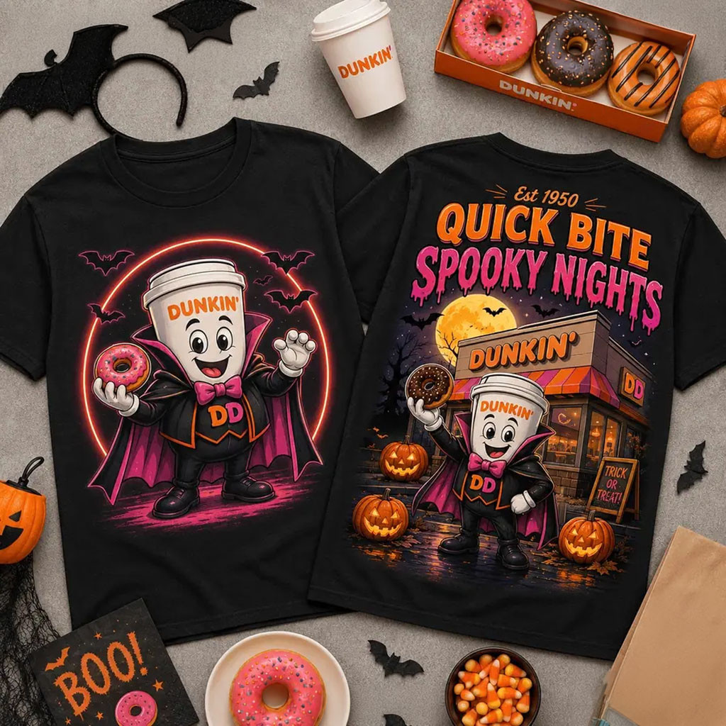 Dunkin Donuts Quick Sip Spooky Night Halloween 2026 T-Shirt Halloween Ideas For Gifts