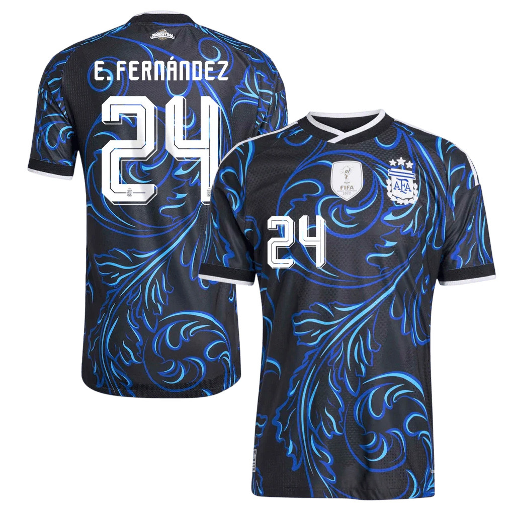 E Fernandez #24 Argentina Away Jersey Argentina World Cup 2026 Merch Football Fan Gift For Men
