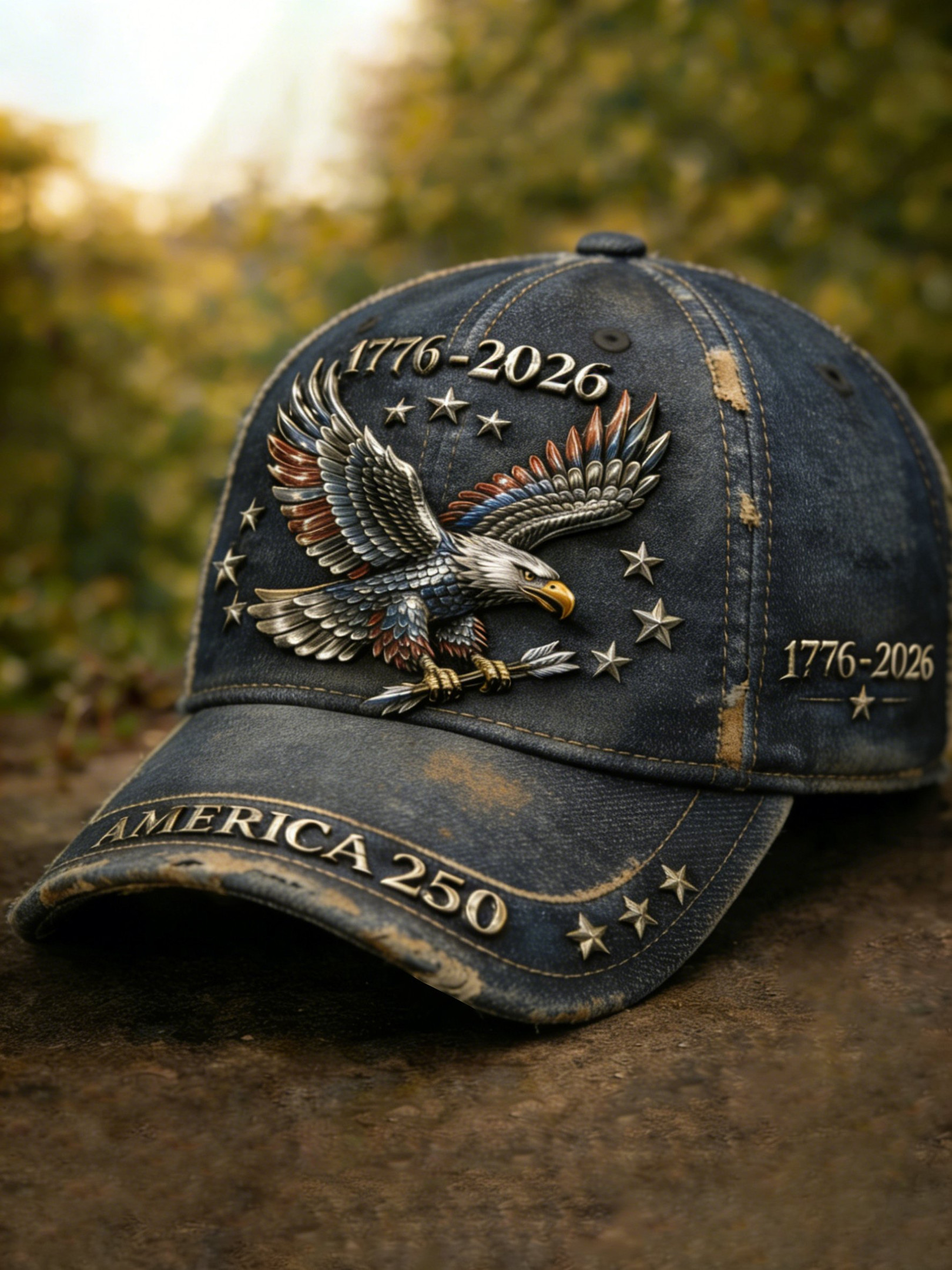 Eagle America 250Th Anniversary Embroidered Hat 1776 2026 Hat 4Th Of July Present