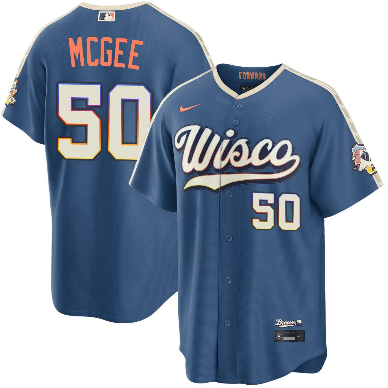 Easton McGee Milwaukee Brewers 2026 City Connect Stadium Jersey - Mineral Blue
