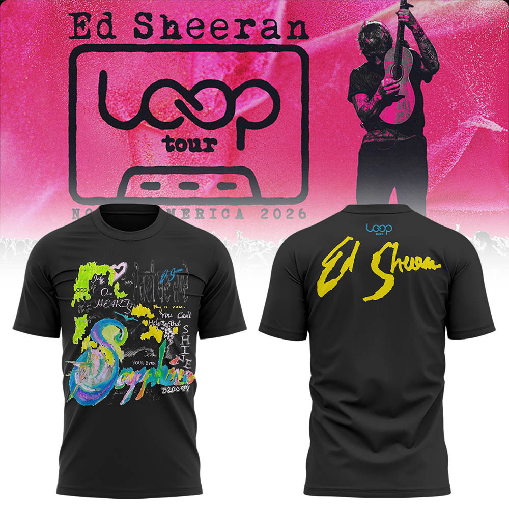 Ed Sheeran Merch Tour North American Loop Tour 2026 T-Shirt Ed Sheeran Concert Merch Black