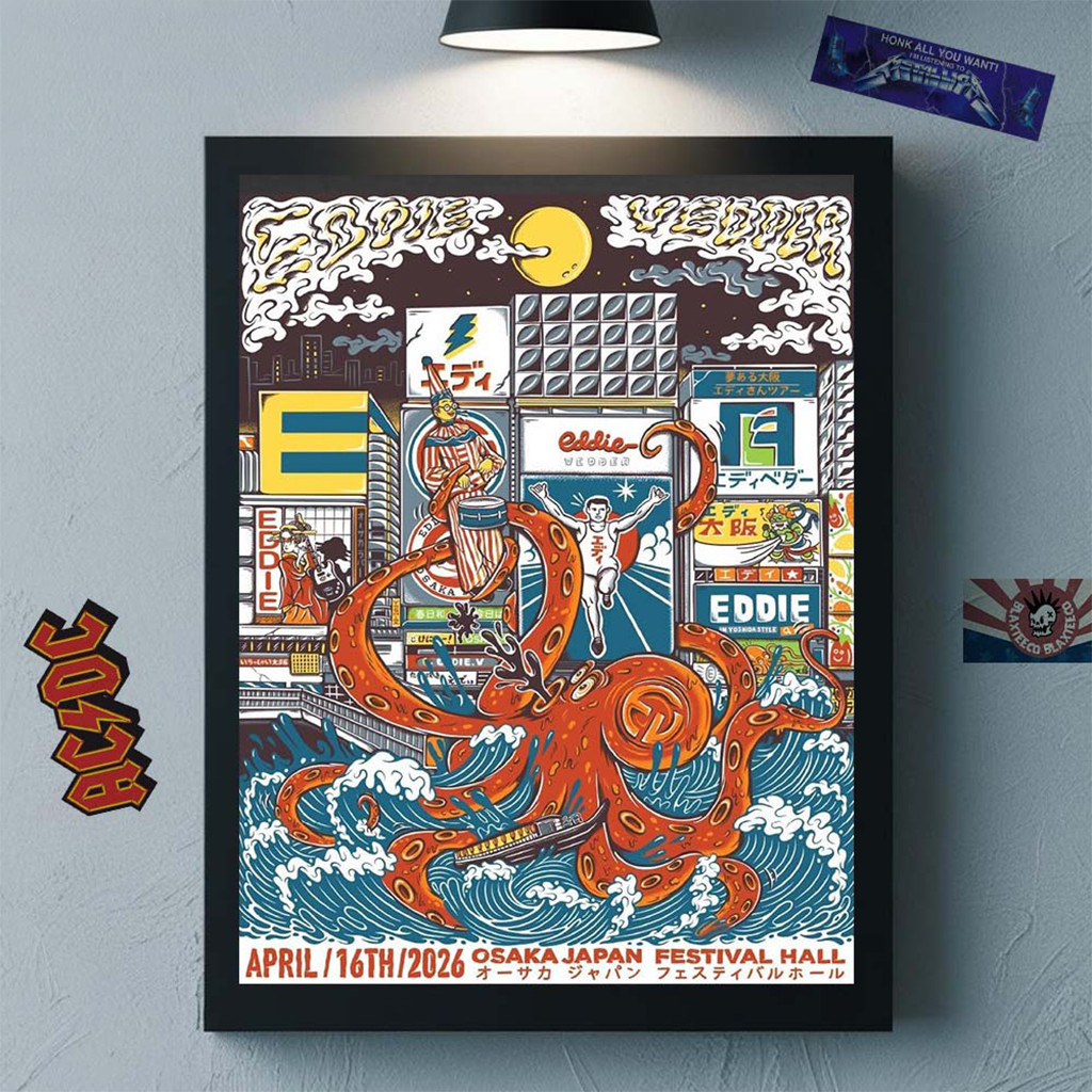 Eddie Vedder Osaka Japan 2026 Venue Poster At Festival Hall On April 16 Poster Home Decor