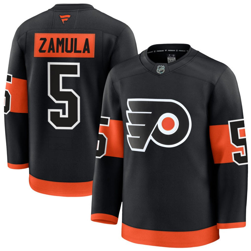 Egor Zamula Philadelphia Flyers 2025 Alternate Premium Jersey - Black 1 Egor Zamula Philadelphia Flyers 2025 Alternate Premium Jersey - Black