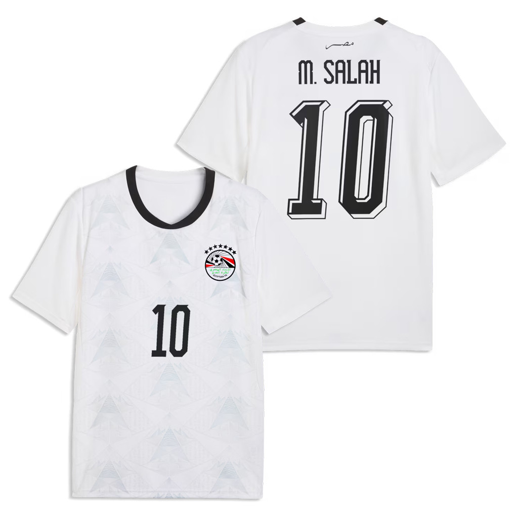 Egypt World Cup Merch 2026 Mohamed Salah #10 Egypt National Team 2026 Away Replica Jersey White