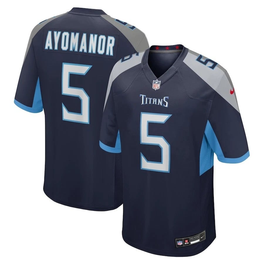 Elic Ayomanor Tennessee Titans 2025 Game Jersey - Navy