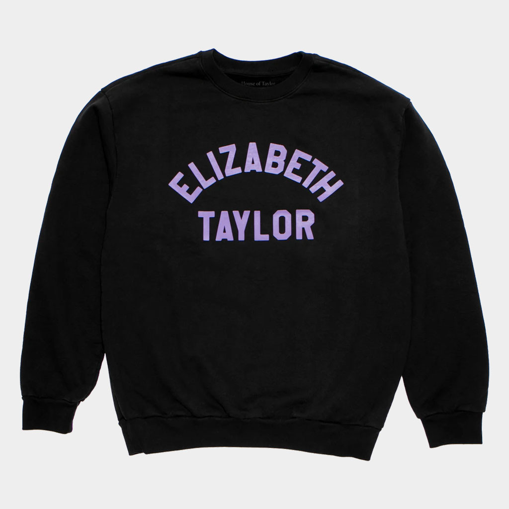Elizabeth Taylor Merch 2026 Elizabeth Taylor Black Collegiate Sweatshirt Gift Ideas For BFF