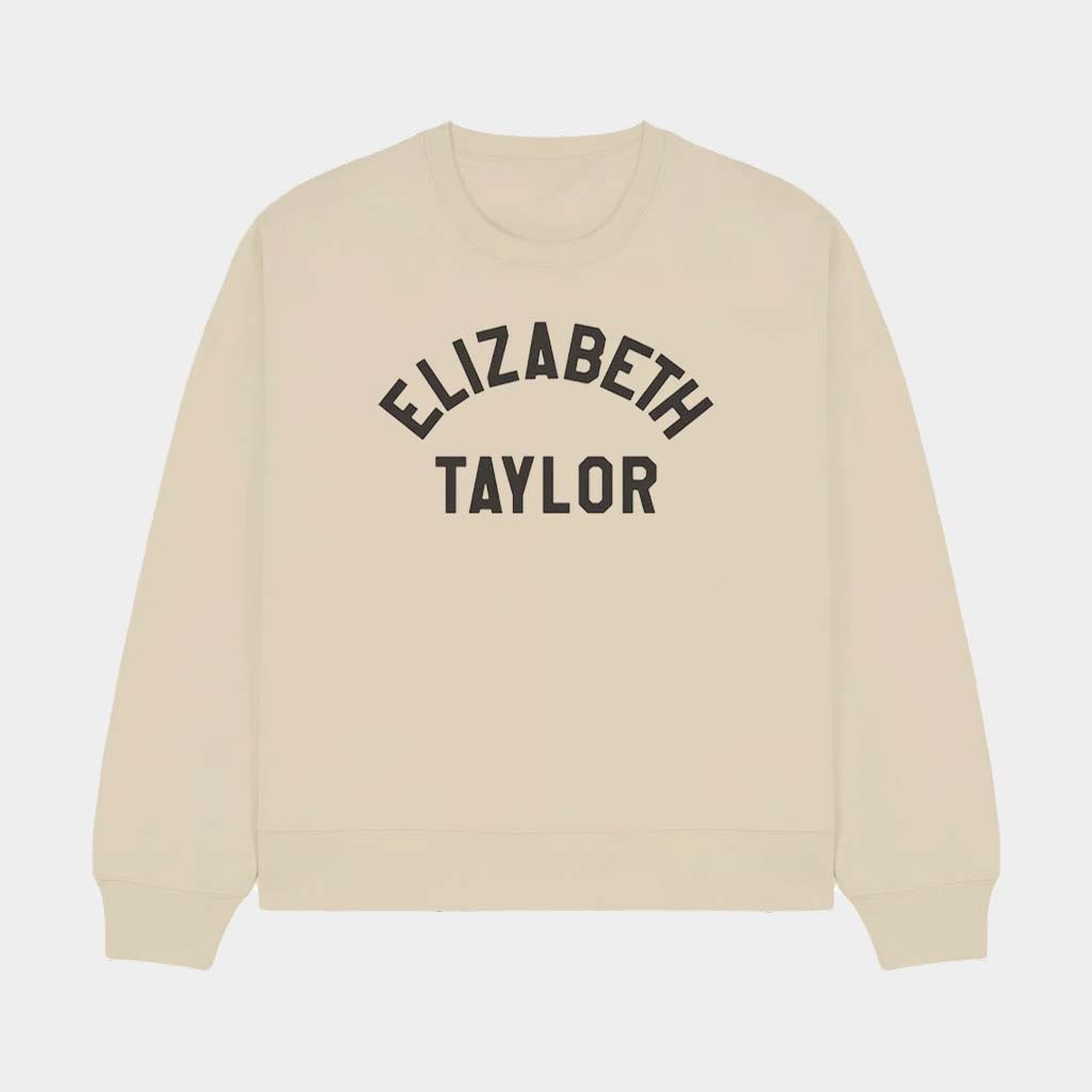 Elizabeth Taylor Merch 2026 Elizabeth Taylor Collegiate Sweatshirt Gift For Friends