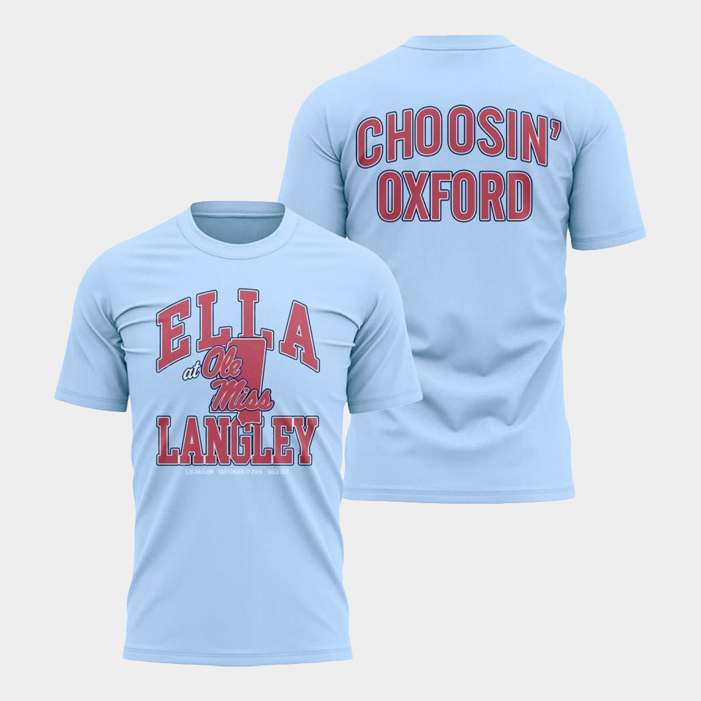 Ella Langley Merch 2026 Choosin' Oxford T-Shirt Ole Miss Rebels x Ella Langley Merch Fan Gifts