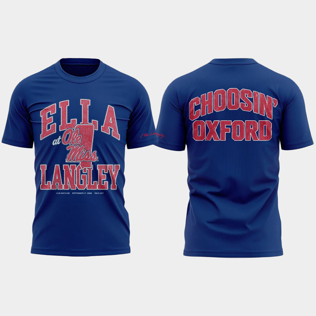 Ella Langley Merch 2026 Ella Langley Ole Miss Choosin' Oxford T-Shirt Concert Shirt Fan Gifts
