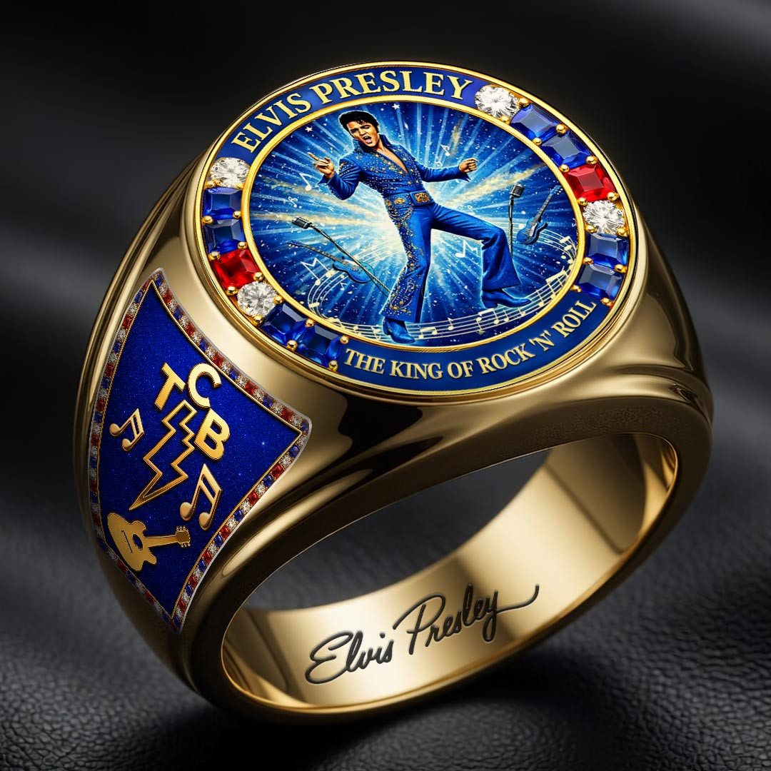 Elvis Presley Merch 2026 The King Of Rock'N Roll Ring Cool Gifts For Dad