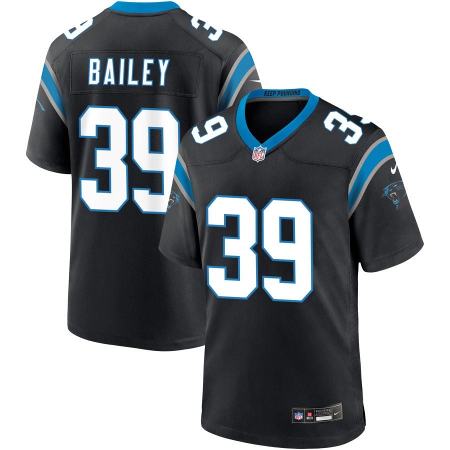 Emani Bailey Carolina Panthers 2025 Game Jersey - Black