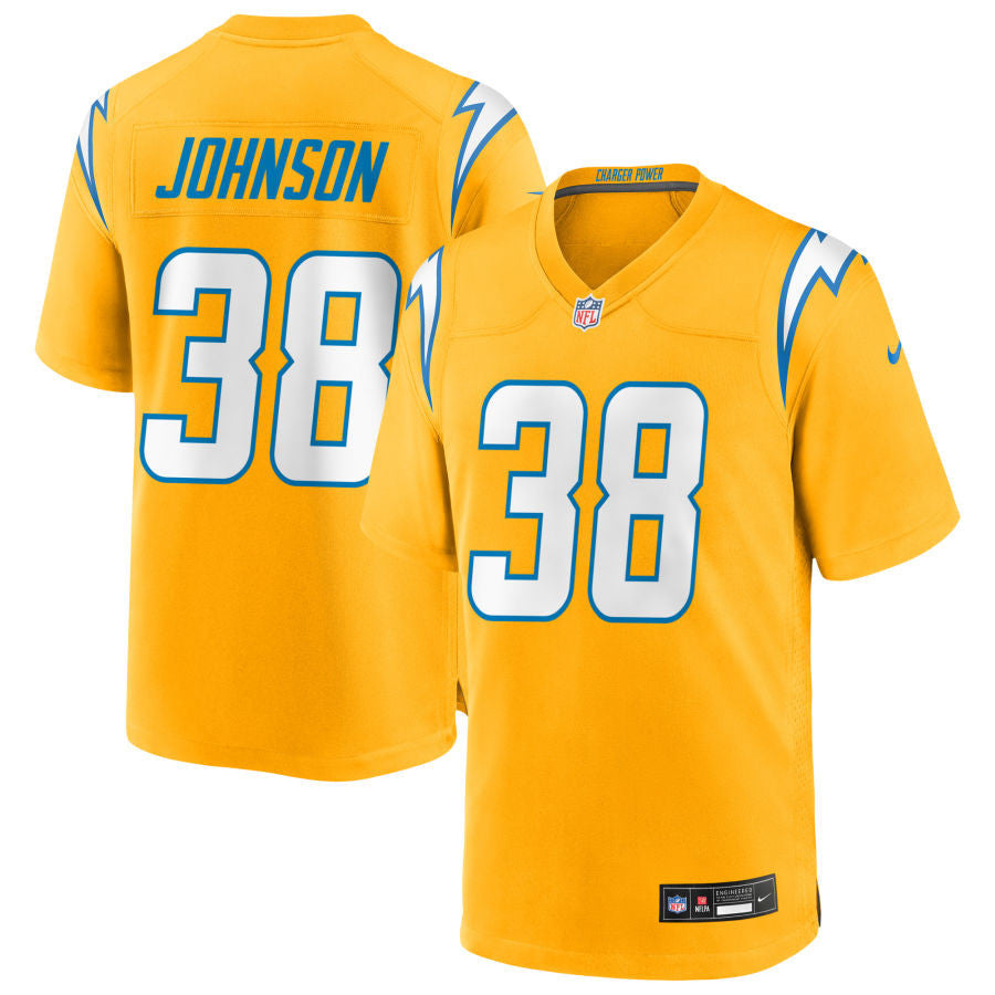 Emany Johnson Los Angeles Chargers 2025 Alternate Charger Power Game Jersey - Gold