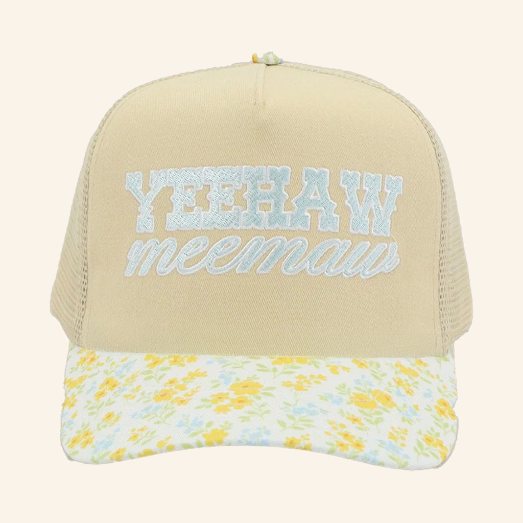 Emily Ann Roberts Merch Yeehaw Meemaw Trucker Hat Embroidered Gifts For Sister