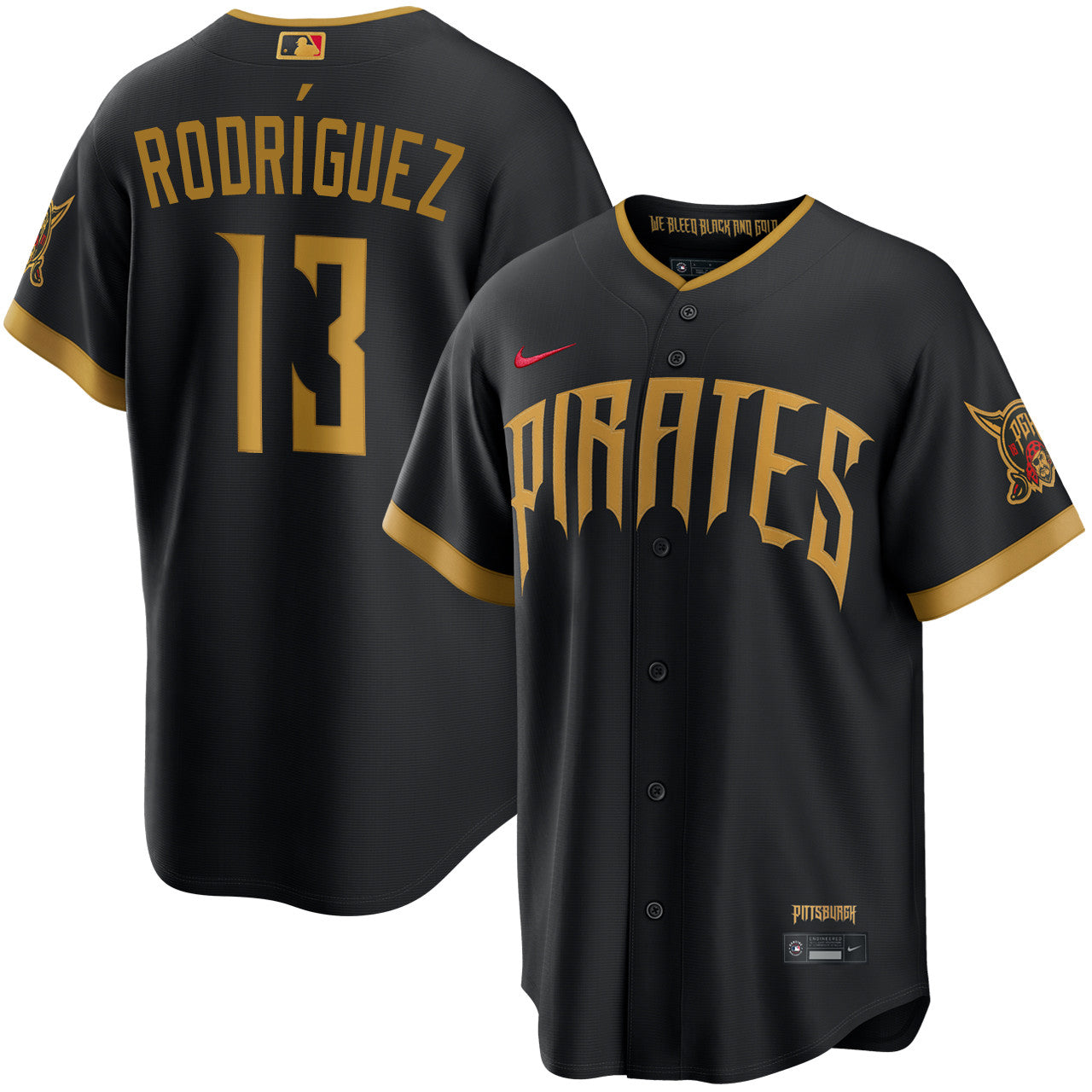 Endy Rodriguez Pittsburgh Pirates 2026 City Connect Stadium Jersey - Black