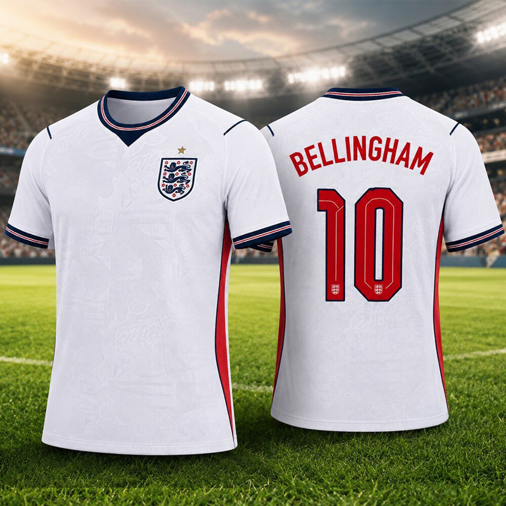 England 2026 World Cup Home Kit Jude Bellingham #10 Jersey Shirt England FIFA WC Merch Gifts