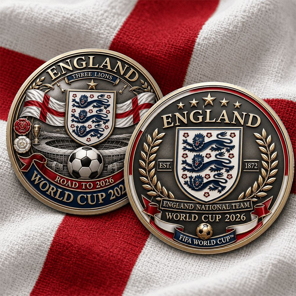 England FIFA World Cup 2026 Road To WC Commemorative Coin England National Team Merch Best Gift