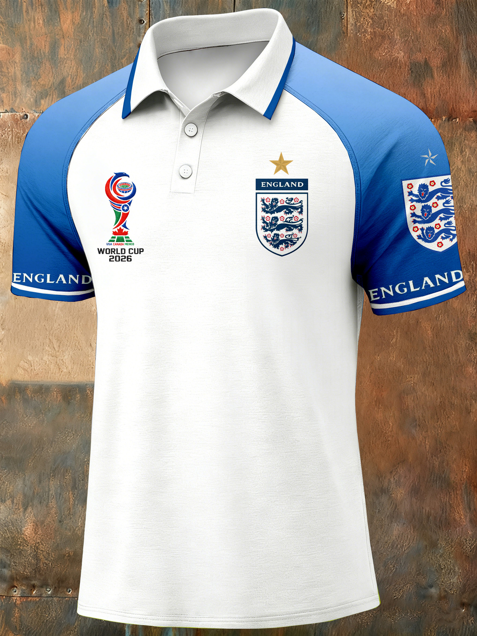 England Soccer FIFA World Cup 2026 Polo Shirt 3 Lions Football England Pride Merch Game Day Gift