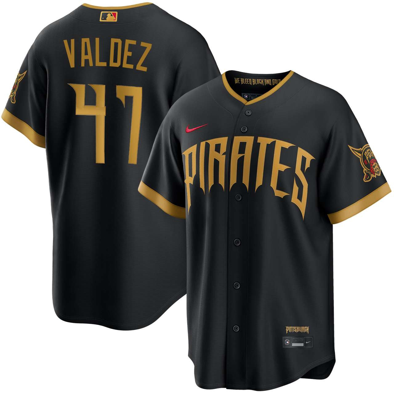 Enmanuel Valdez Pittsburgh Pirates 2026 City Connect Stadium Jersey - Black