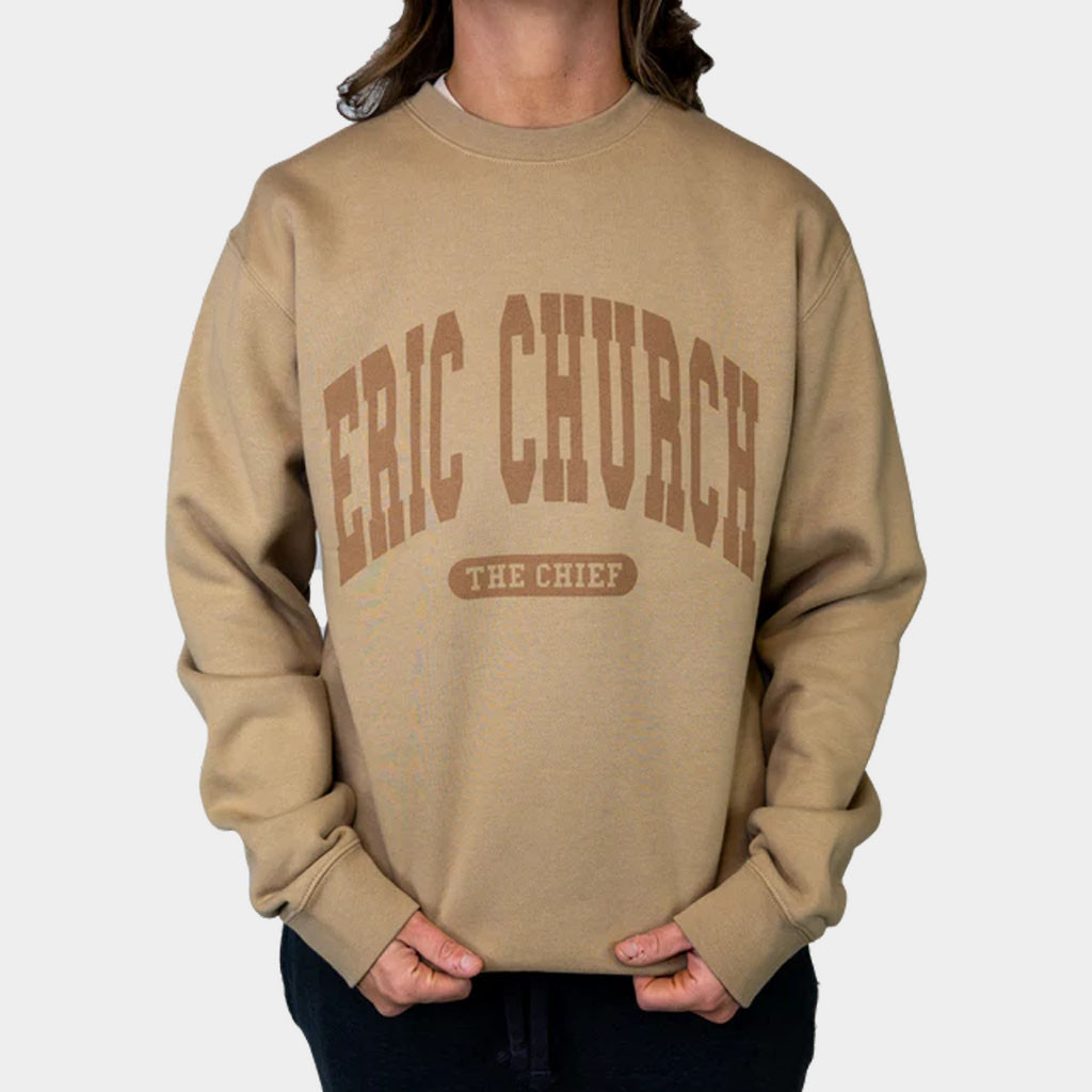 Eric Church Merch 2026 EC Collegiate Crewneck The Chief Sweatshirt Gifts For Sisters
