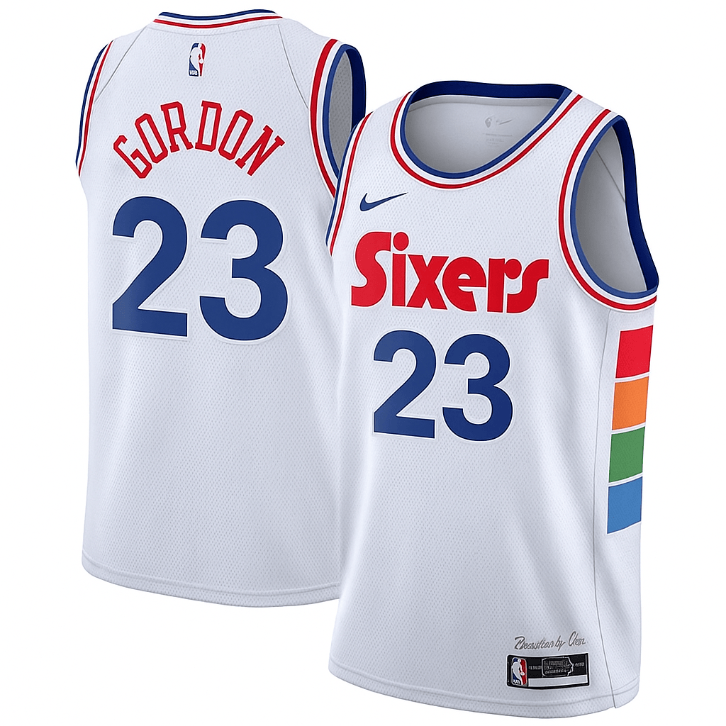 Eric Gordon Philadelphia 76ers 2025 City Edition Swingman Jersey - White 1 Eric Gordon Philadelphia 76ers 2025 City Edition Swingman Jersey - White