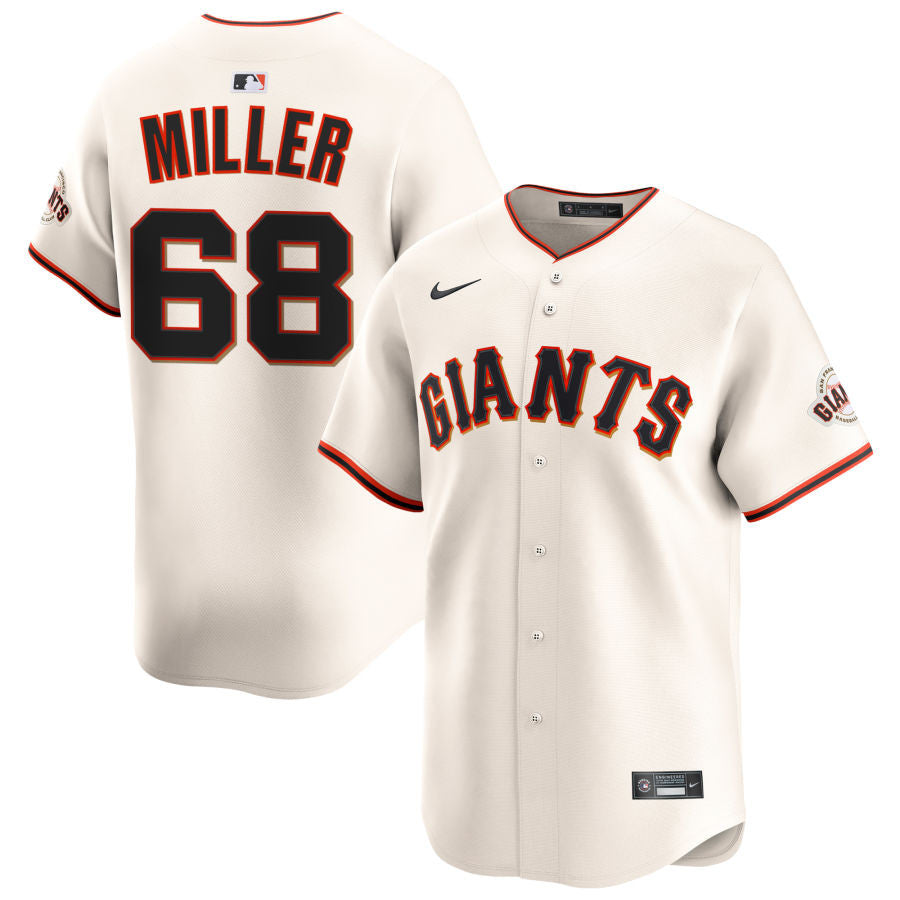 Erik Miller San Francisco Giants 2025 Cream Home Limited Jersey - Cream