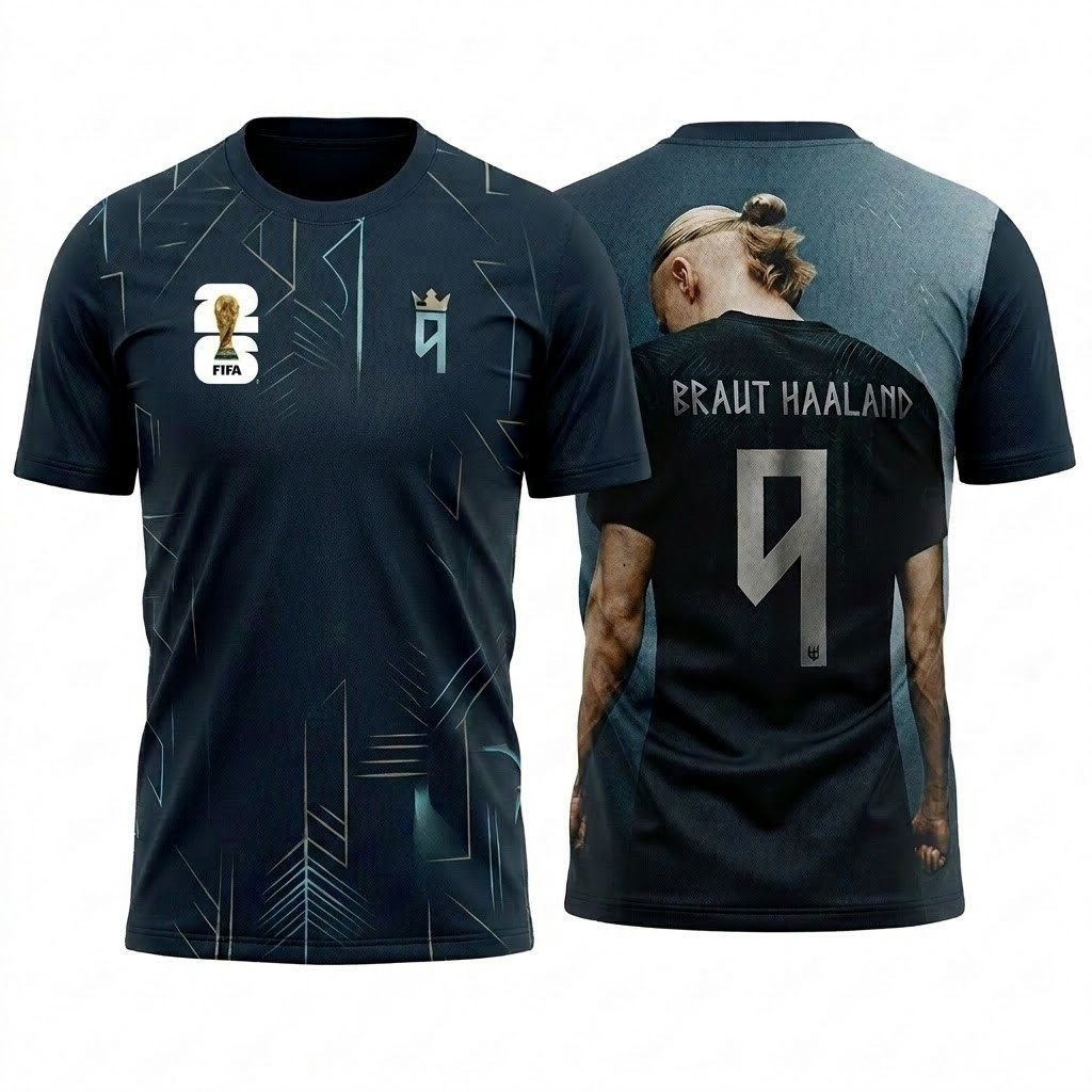 Erling Haaland Jersey Shirt #9 Norway FIFA World Cup 2026 Merch Gift For Football Fans