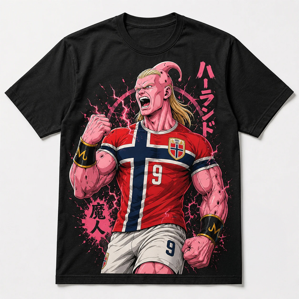 Erling Haaland Majin Buu Dragon Ball Z Character T-Shirt Erling Haaland Norway World Cup Merch