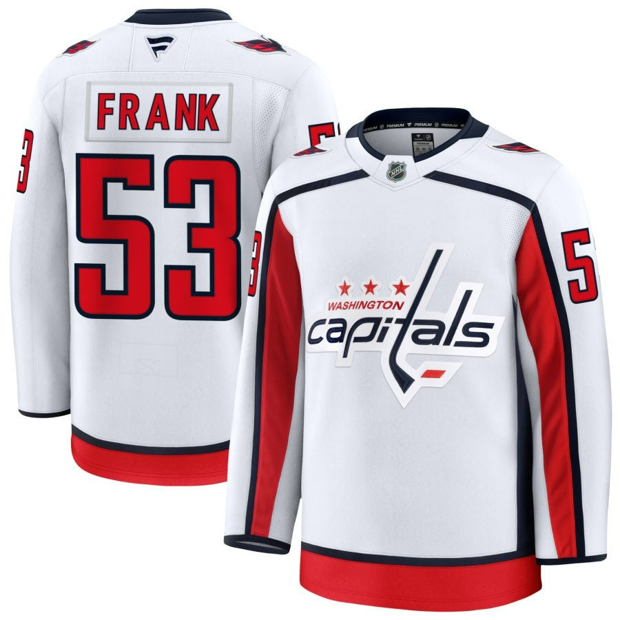 Ethen Frank Washington Capitals 2025 Away Premium Jersey - White 1 Ethen Frank Washington Capitals 2025 Away Premium Jersey - White