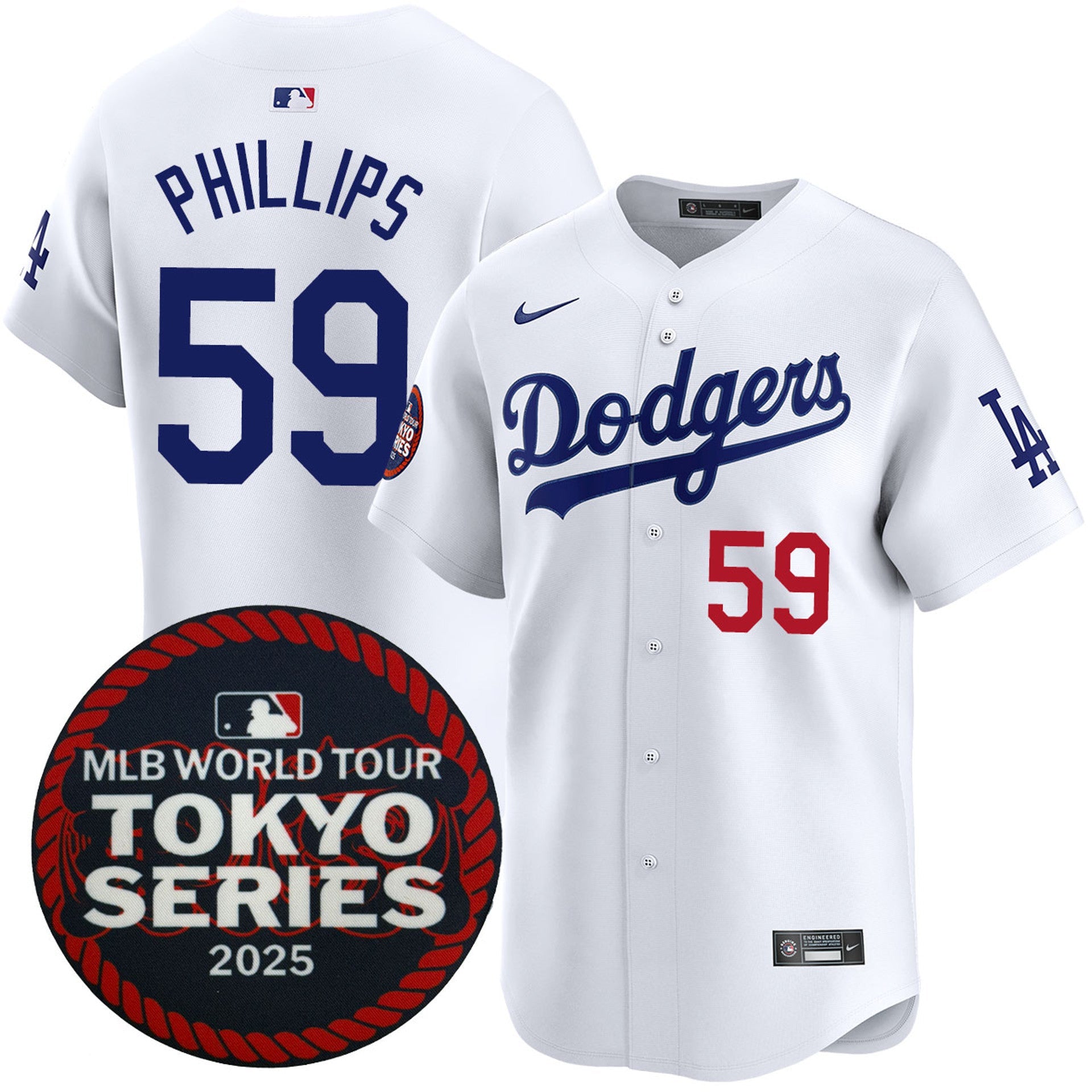 Evan Phillips Los Angeles Dodgers 2025 Home Tokyo Series Jersey - White