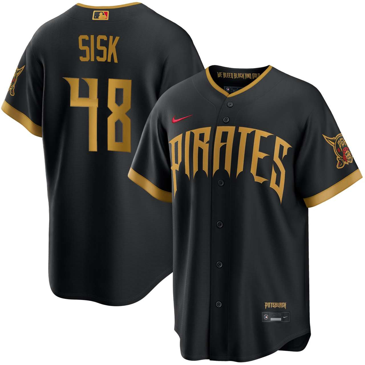 Evan Sisk Pittsburgh Pirates 2026 City Connect Stadium Jersey - Black