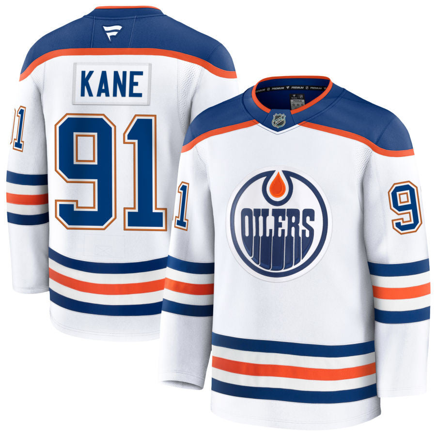 Evander Kane Edmonton Oilers 2025 Away Premium White Jersey 1 Evander Kane Edmonton Oilers 2025 Away Premium White Jersey