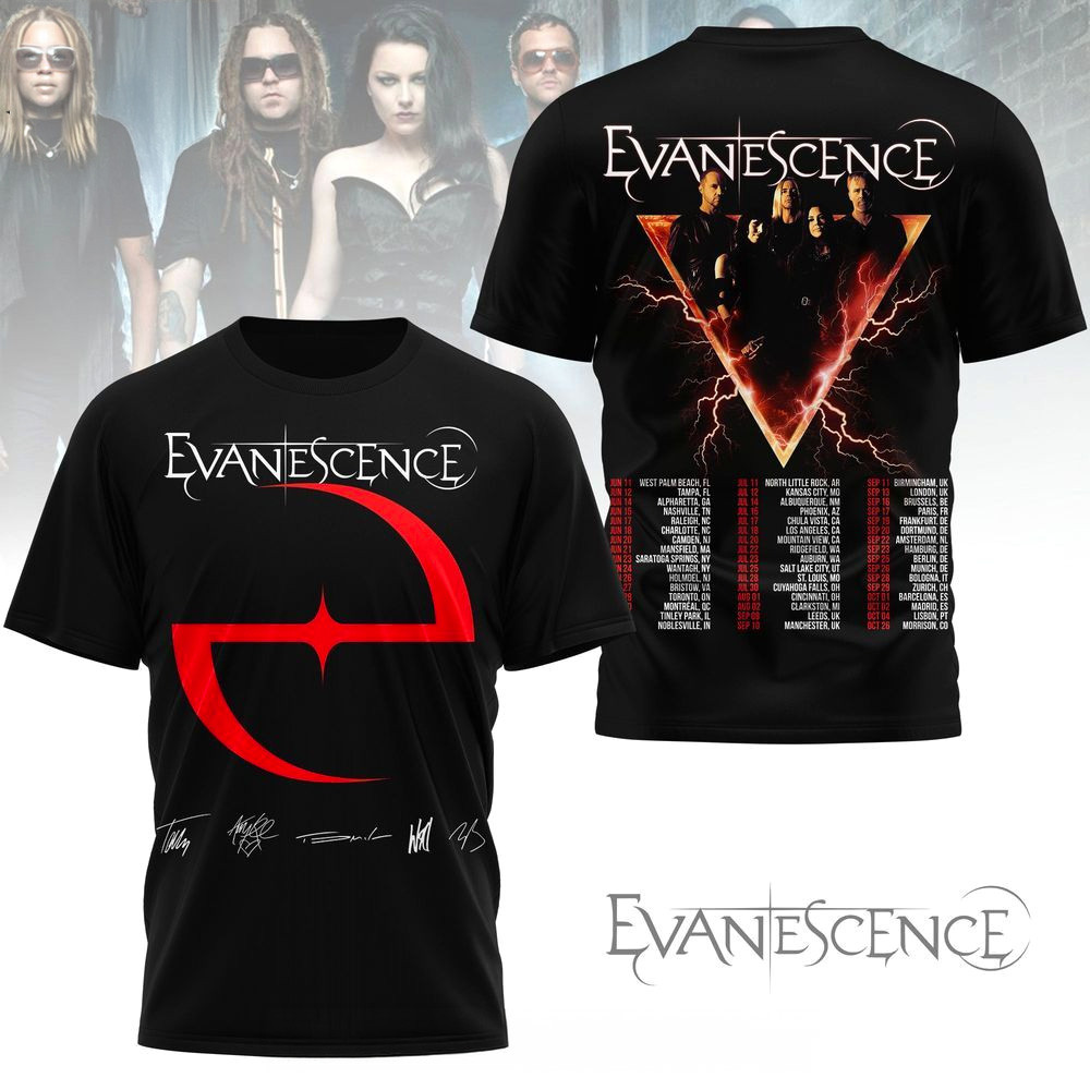 Evanescence 2026 Concert Tour T-Shirt Evanescence Merch Gifts For Rock Band Fans