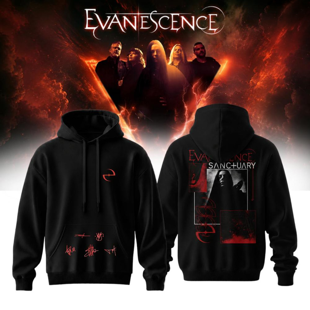 Evanescence Fallen Sanctuary 2026 World Tour Hoodie Evanescence Merch Signed Gift For Fans