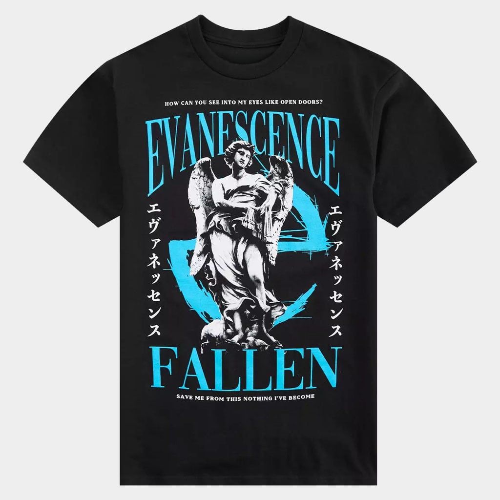 Evanescence Merch 2026 Evanescence Fallen Statue T-Shirt Cool Gifts For Rock Lovers