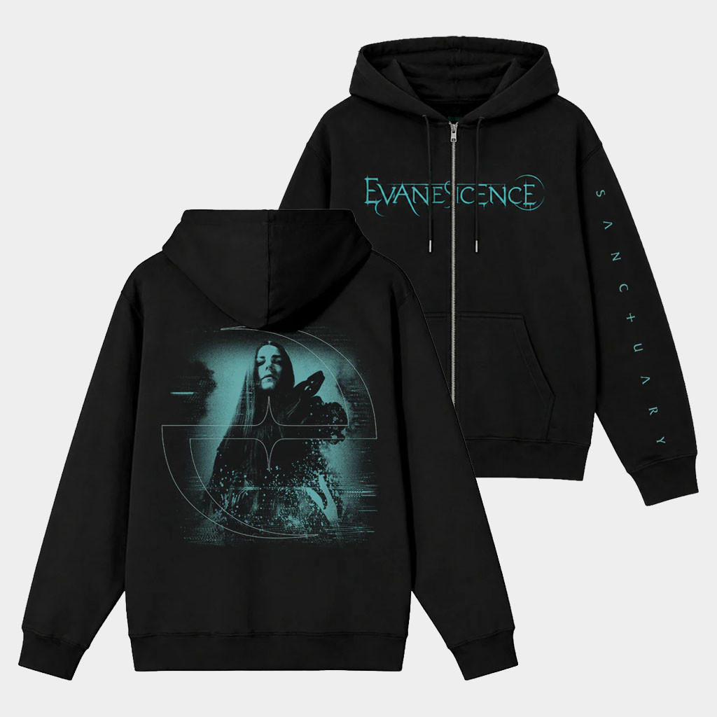 Evanescence Merch 2026 Sanctuary Cover Zip Hoodie Gift Ideas For Rock Band Lovers