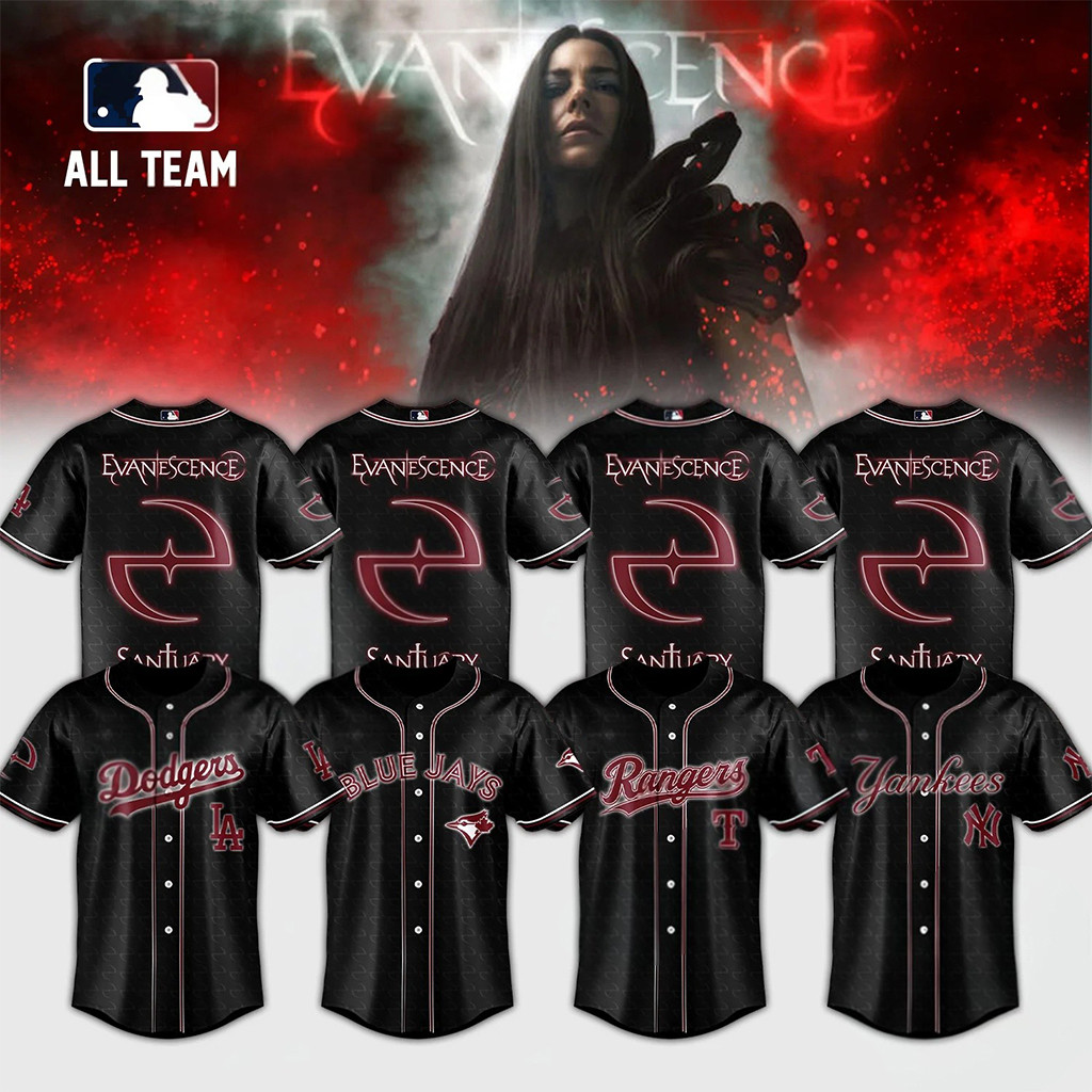 Evanescence X Baseball All Team World Tour 2026 Baseball Jersey Evanescence Merch Music Fan Gift
