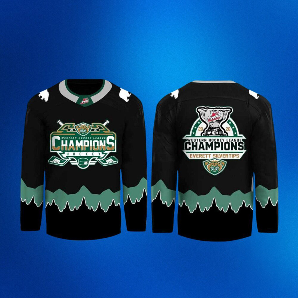 Everett Silvertips Western Hockey League Champions 2026 Hockey Jersey Silvertips Merch